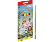 Coloured pencils, wood barrel, lead diameter 2,65mm, 12 colors, in paper color box